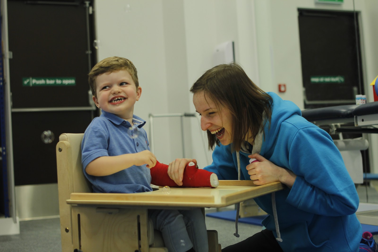 Finlay enjoying his time during CIMT therapy