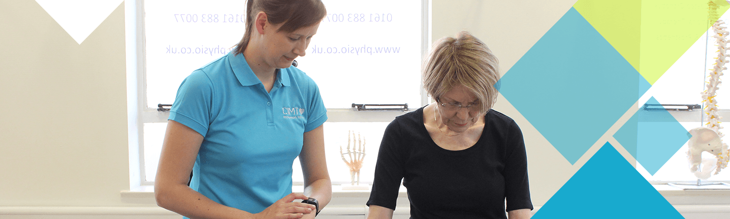 CIMT physiotherapist and patient work together on problem